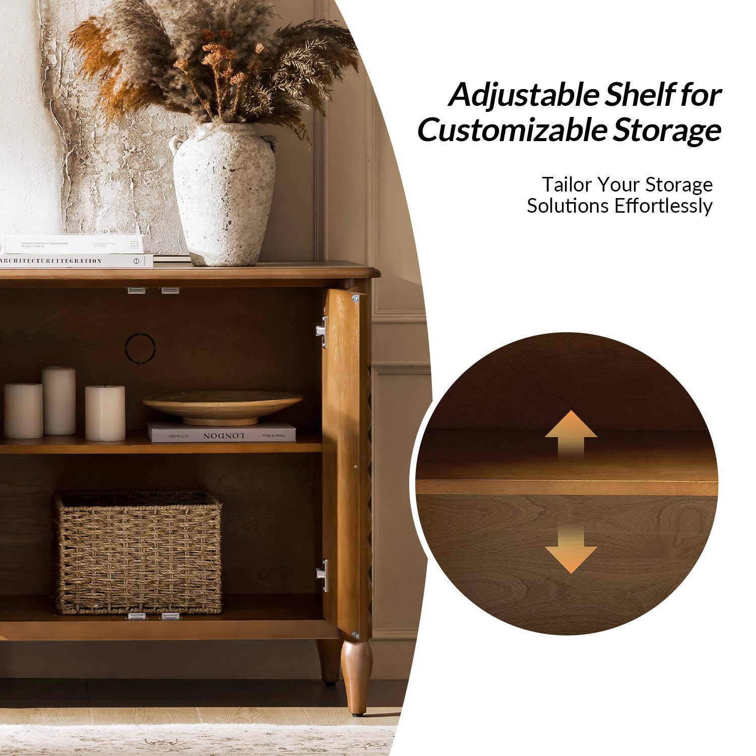 Alex 4-Door Sideboard: Teak