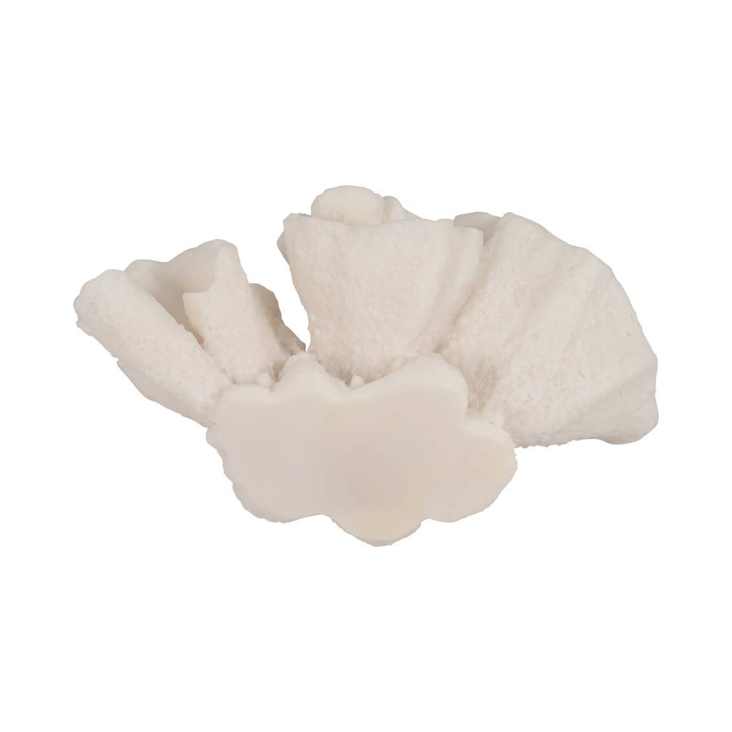 Ivory Resin Coastal Coral Figurine, 8"