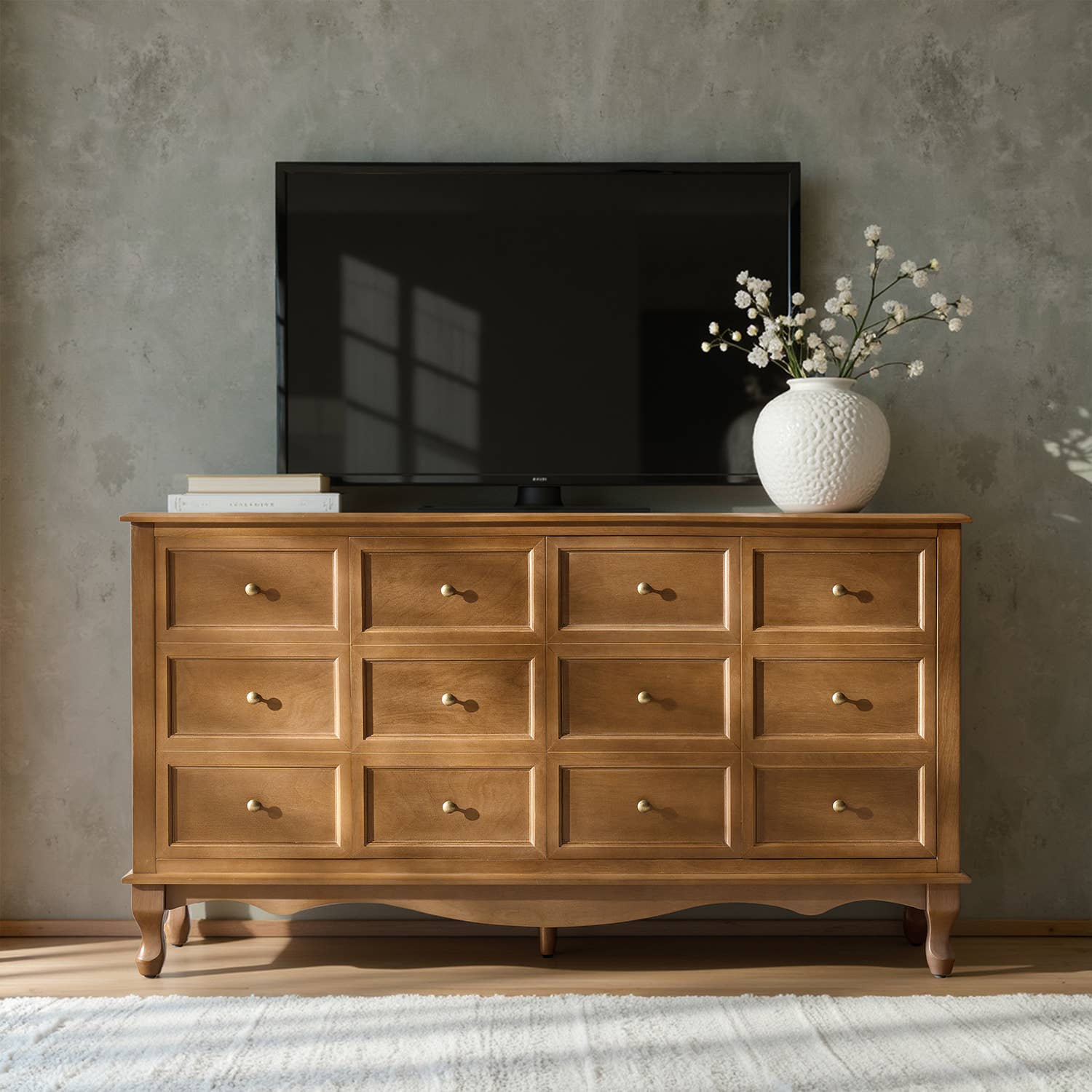 Aggie 58" Wide 4 door Sideboard: Acorn