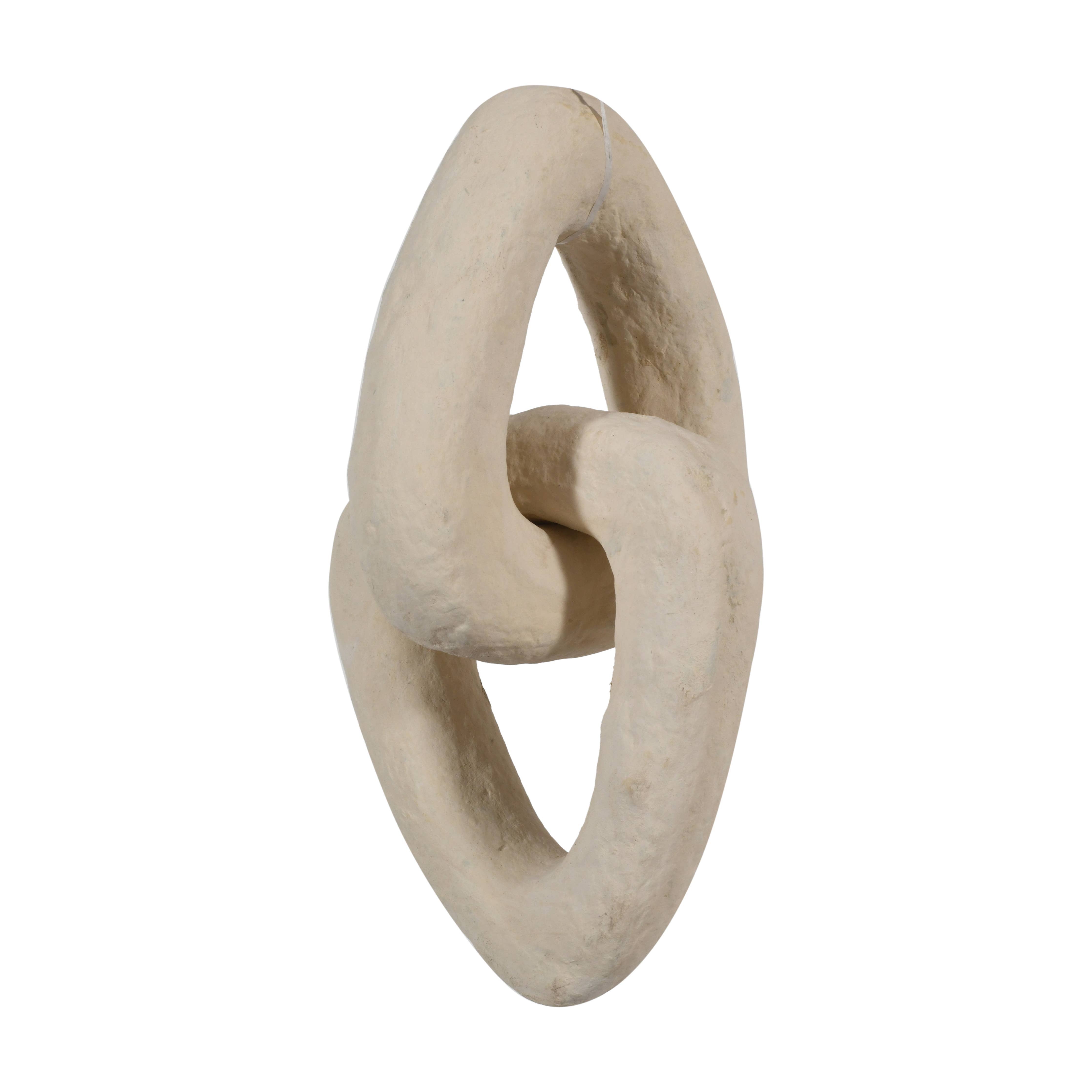 Paper Mache Chain Dia 6" & H 3": Off-white