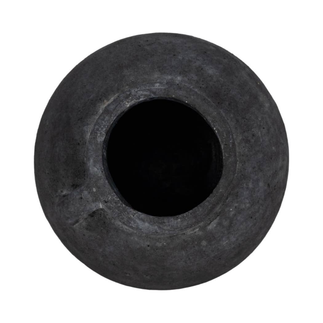 Brianna Bulbous Handle Vase - Black, 7 in.