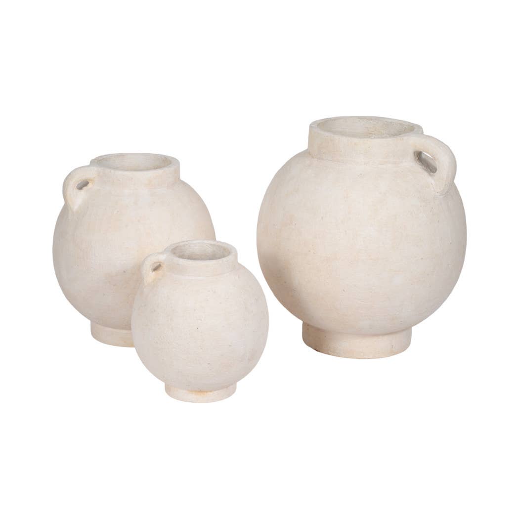 Brianna Bulbous Handle Jug - White, 7 in.