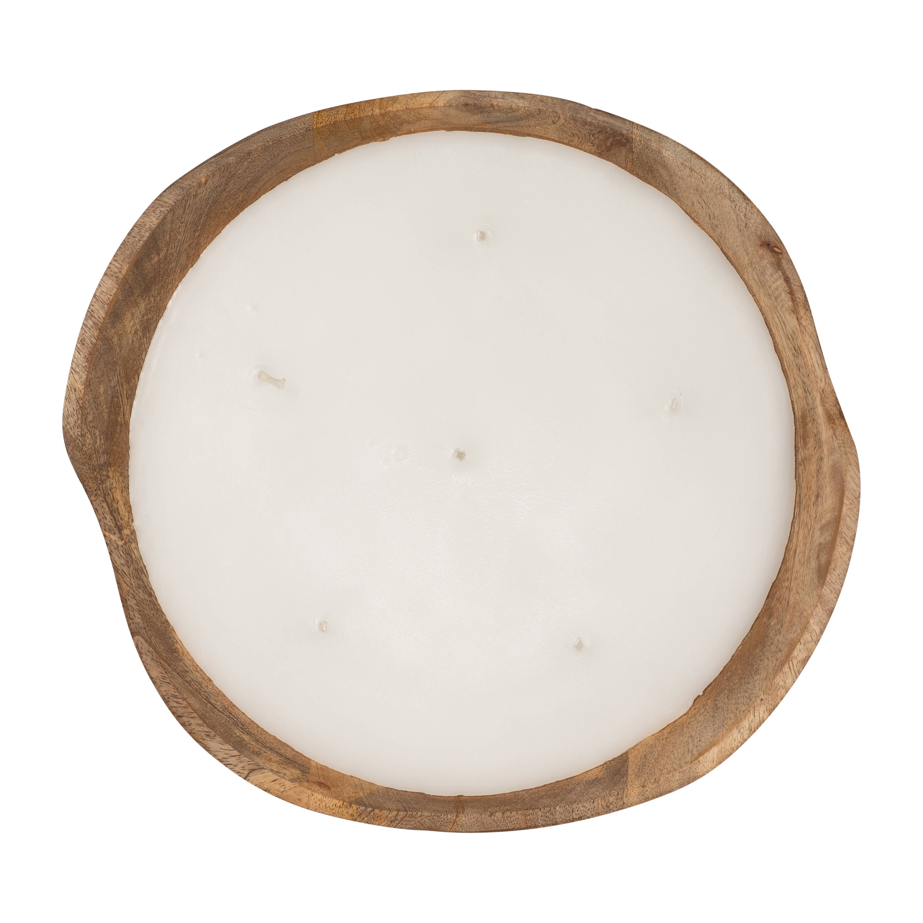 Bowl Candle - Brown Wood Wax Vanilla Scented Curvy, 14 Oz