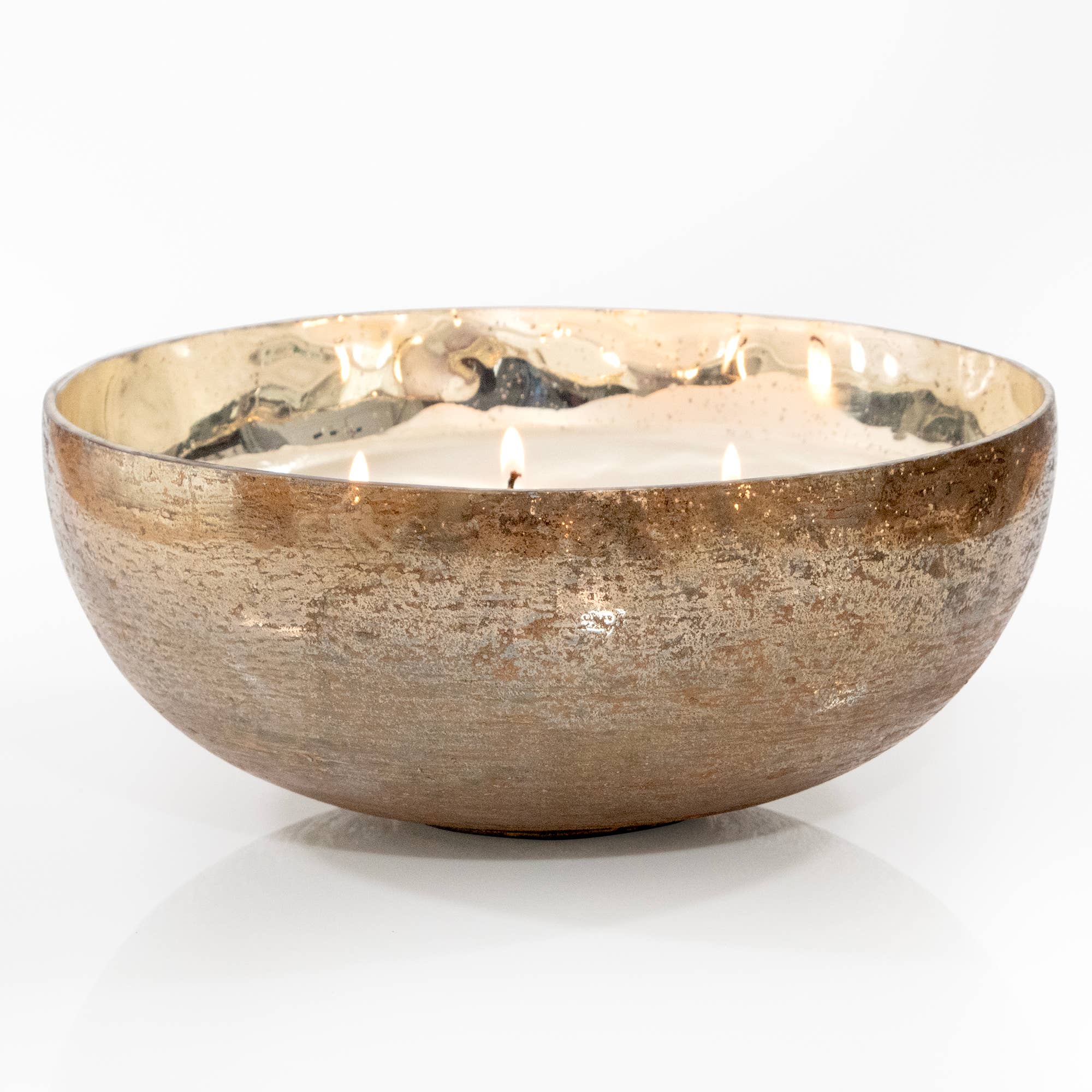 Gold Mercury Glass Bowl Large Fragrance Candle