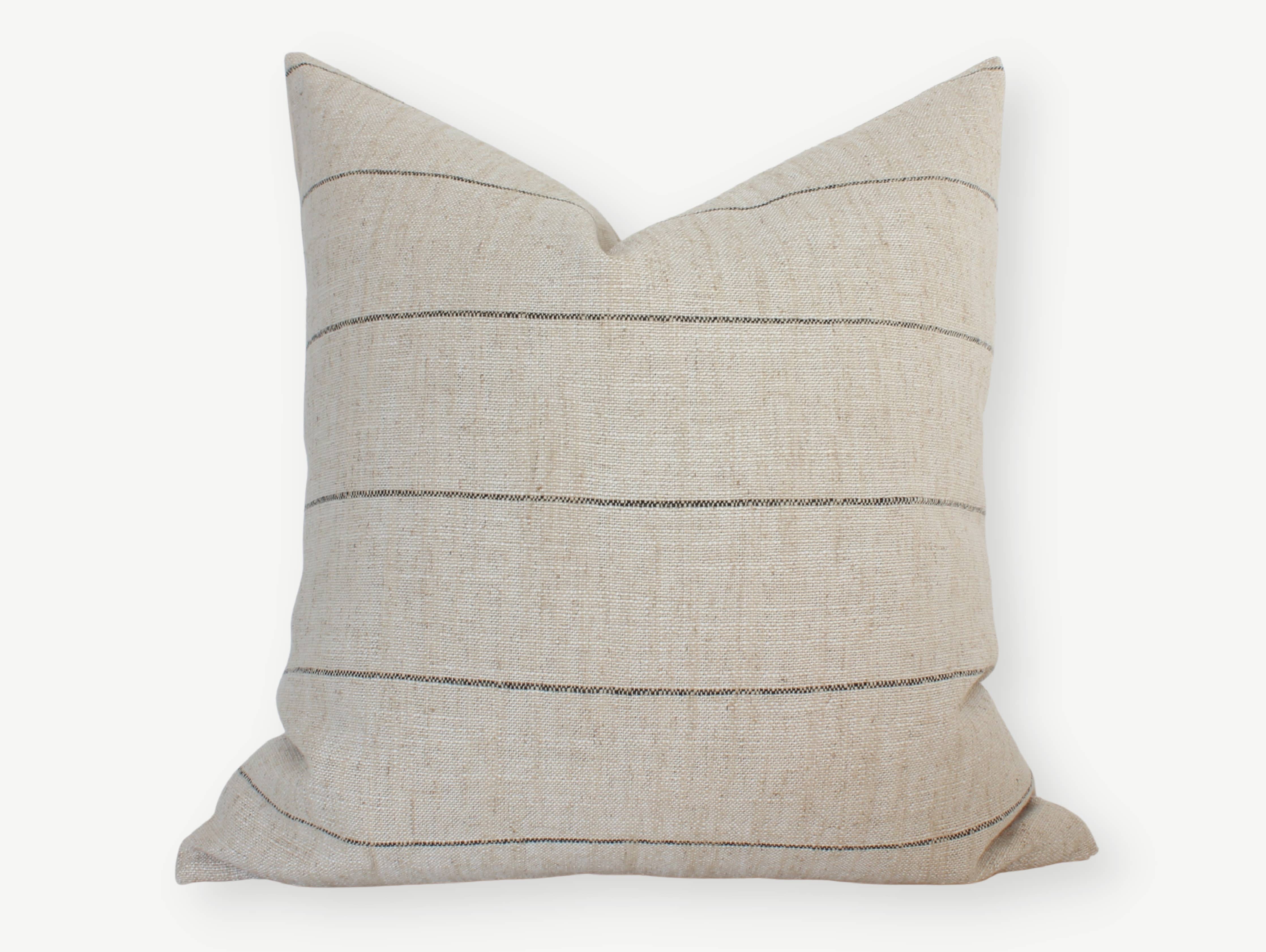 Neutral Striped Pillow Cover, Natural Throw Pillow | Evans: 22x22
