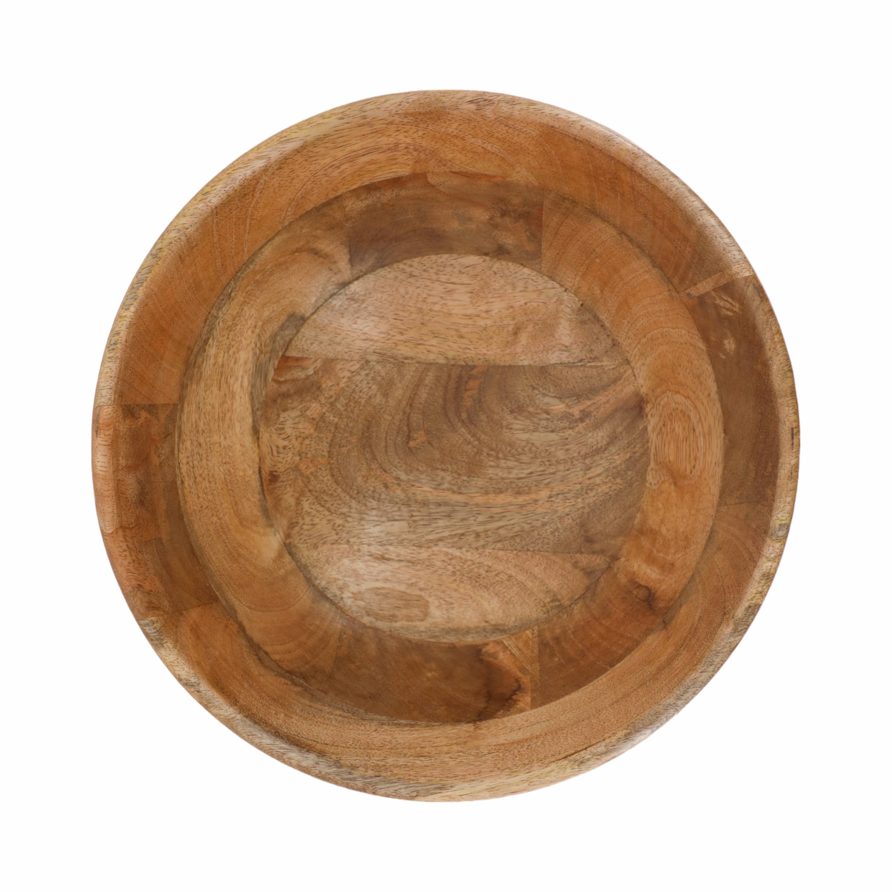 Mango Wood Bowl with Rounded Feet, 12"