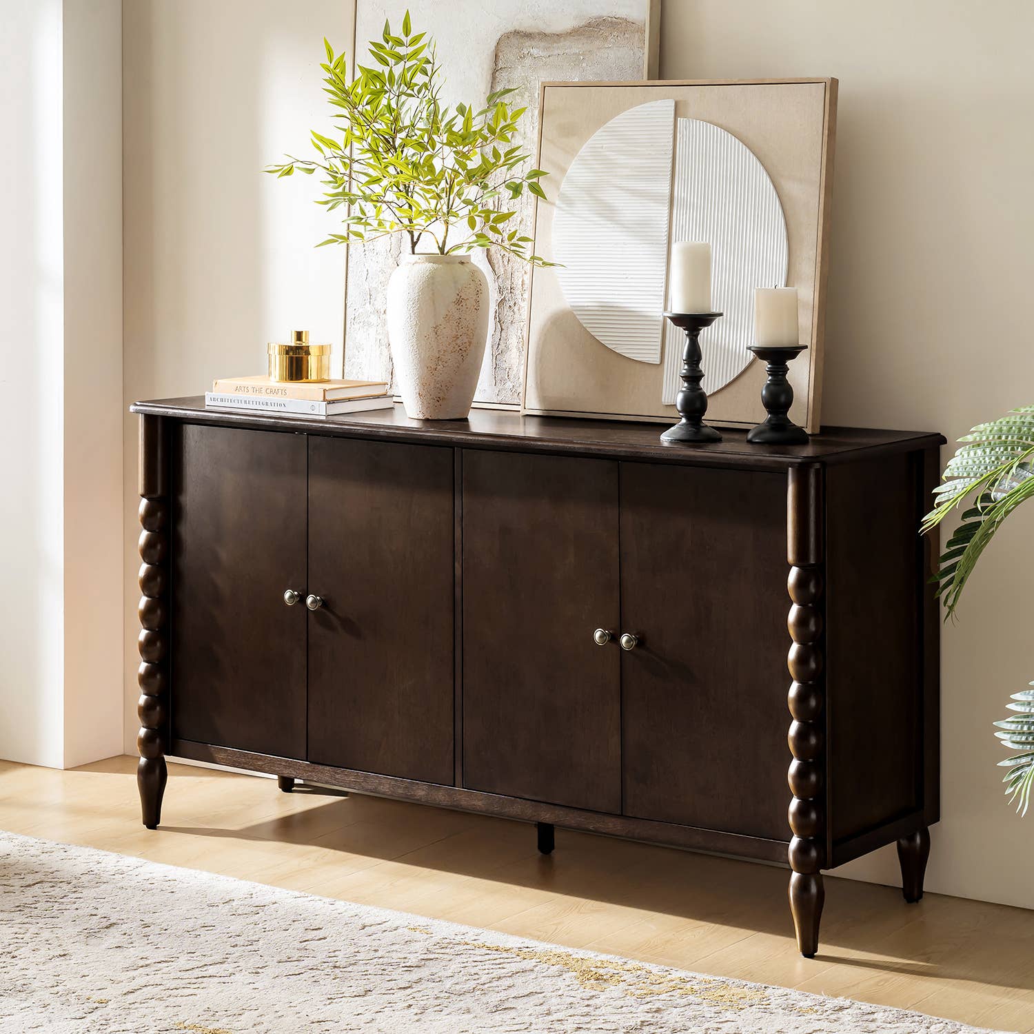 Alex 4-Door Sideboard: Teak