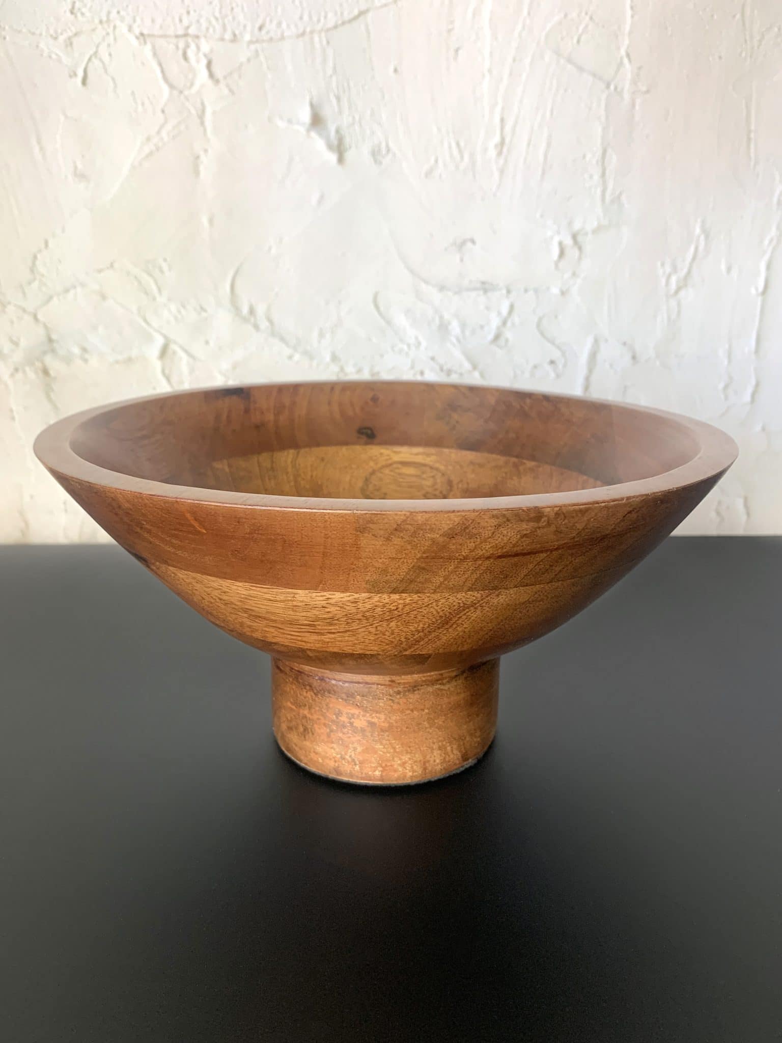 Large Mango Wood Footed Bowl