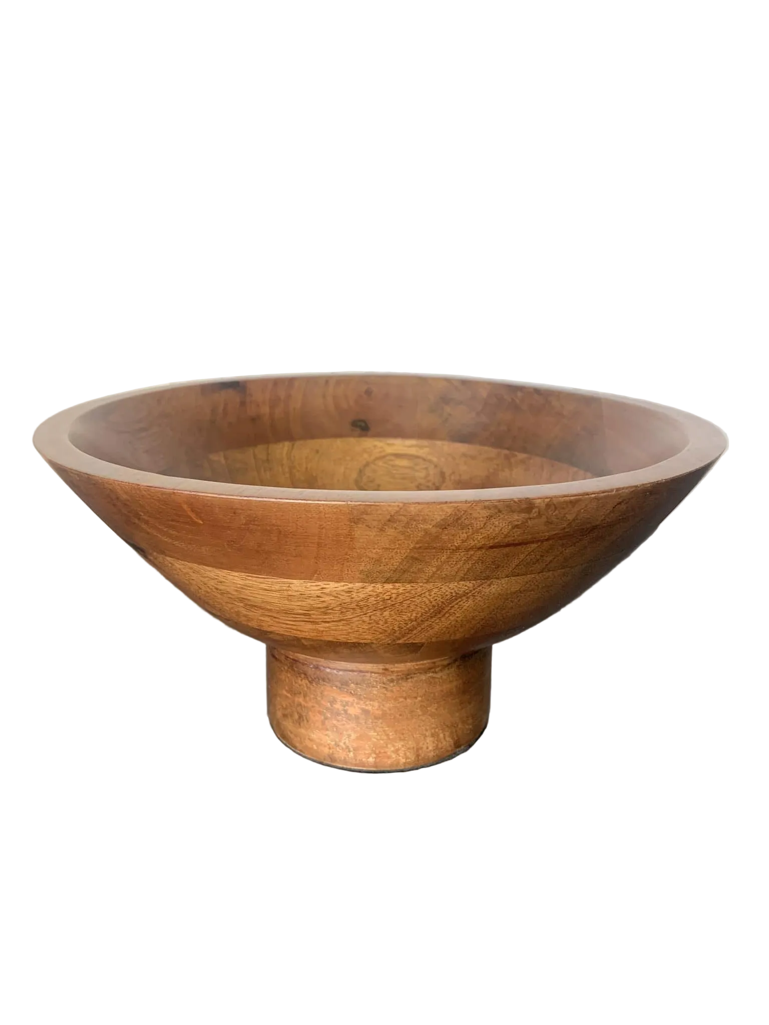 Large Mango Wood Footed Bowl