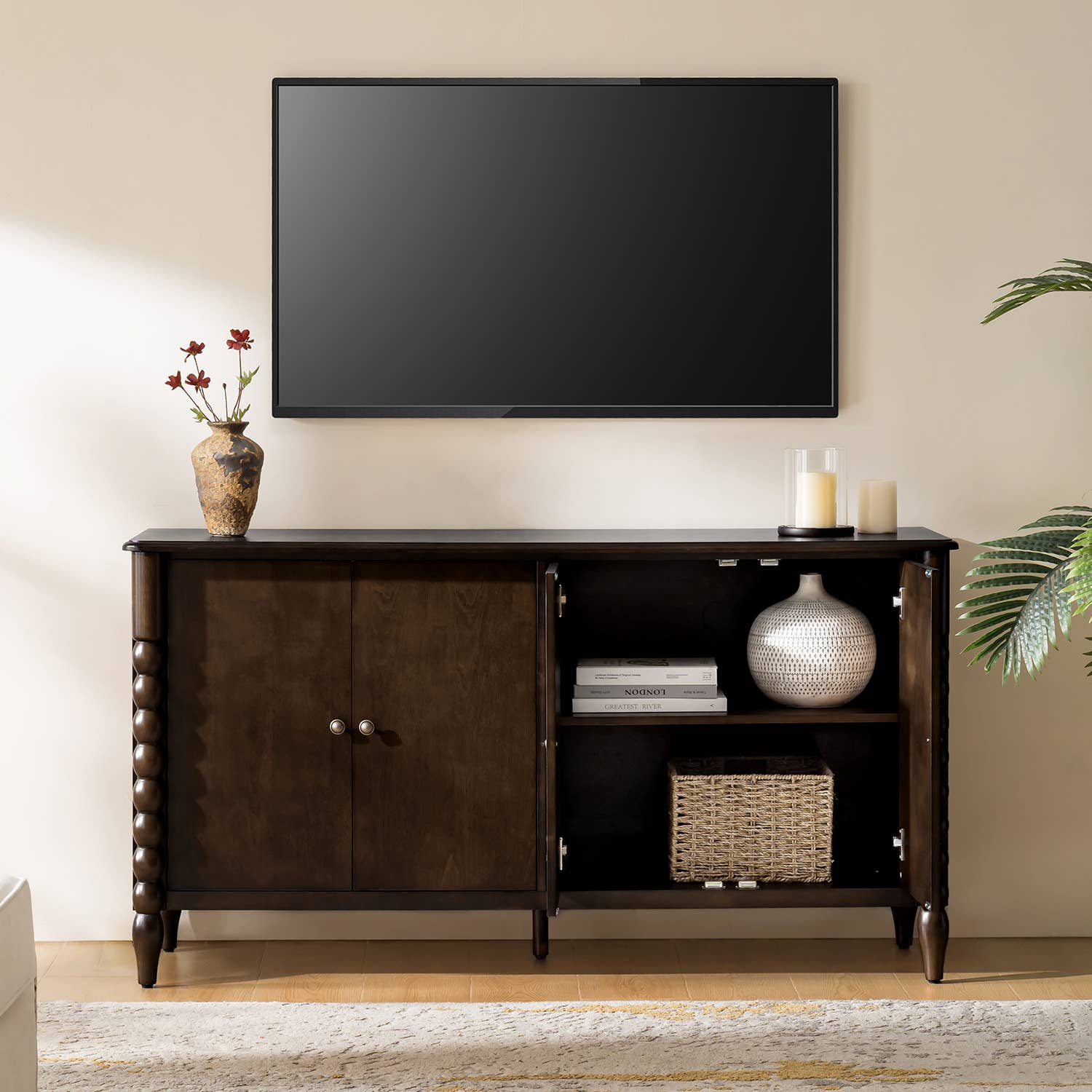 Alex 4-Door Sideboard: Teak