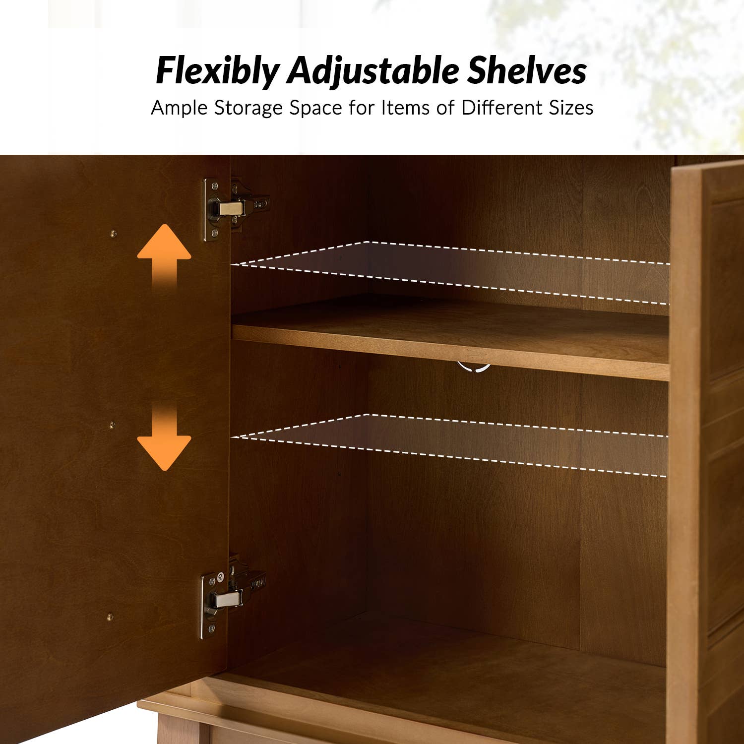 Aggie 58" Wide 4 door Sideboard: Acorn