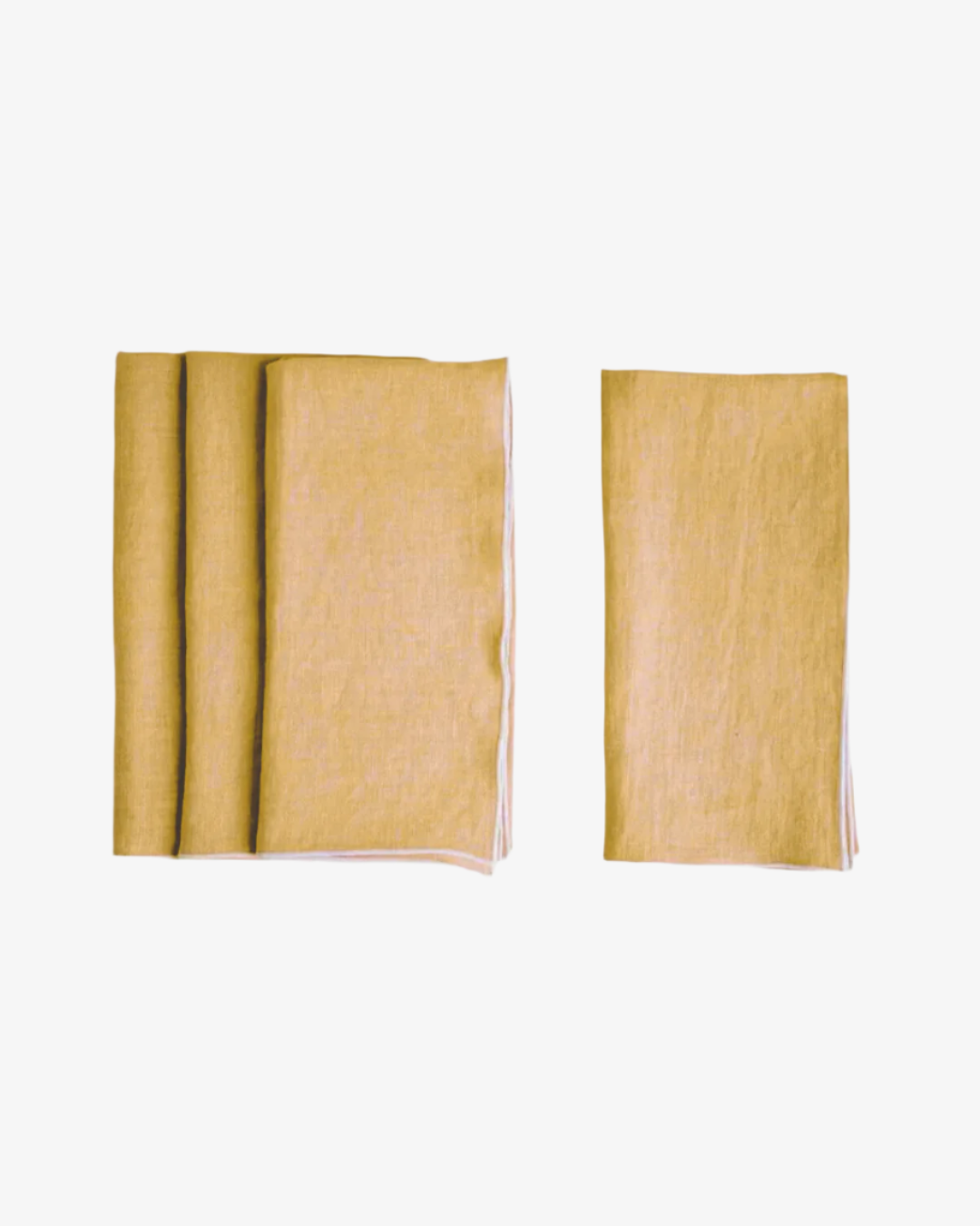 ""Stone Washed Linen Napkins  Cathedral + Black Trim