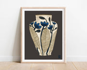 "Floral Vase", Giclée Fine Art Print: Dark Background / 11x14