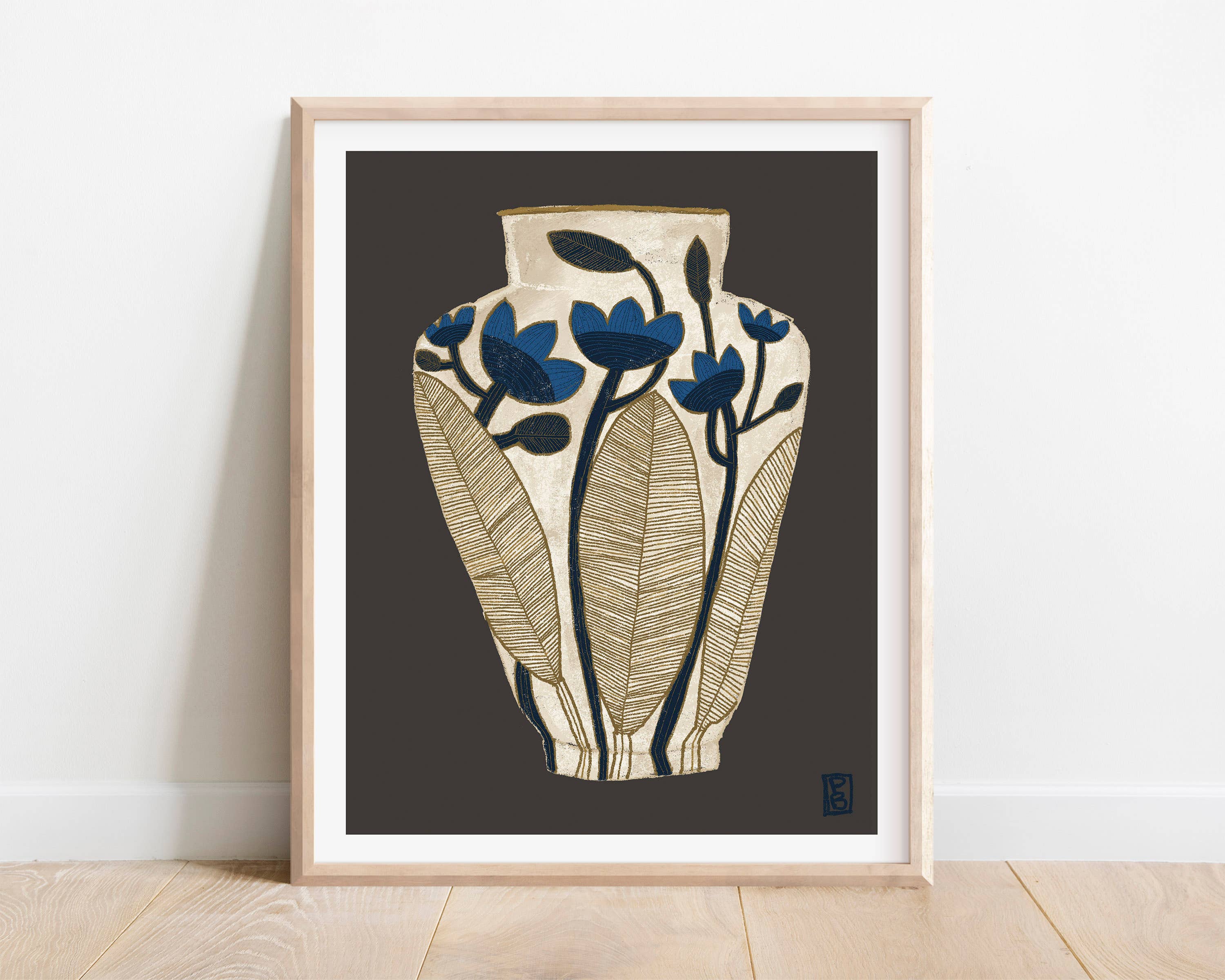 "Floral Vase", Giclée Fine Art Print: Dark Background / 11x14