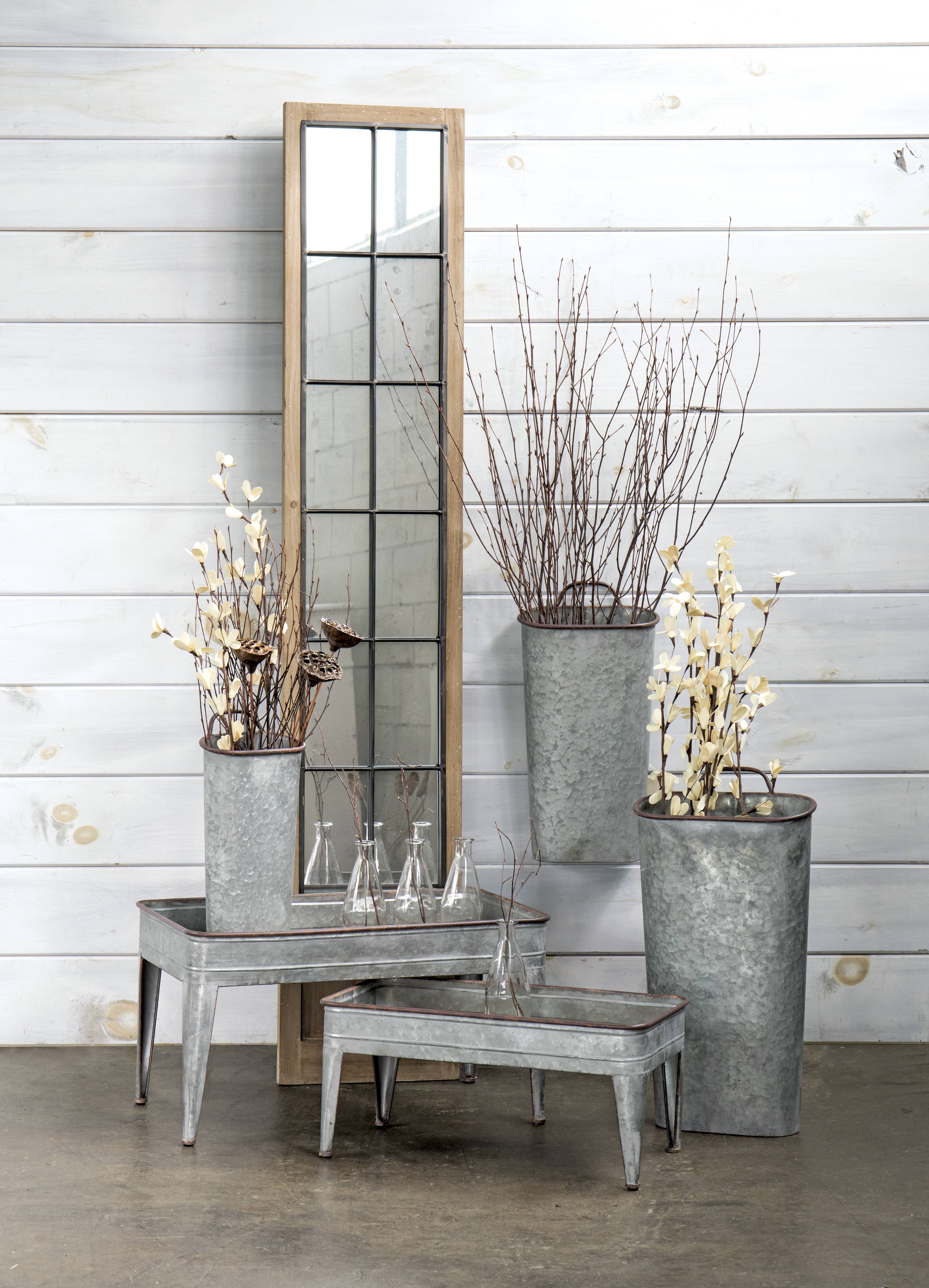 Rectangular Metal Wall Vase, Set of 3