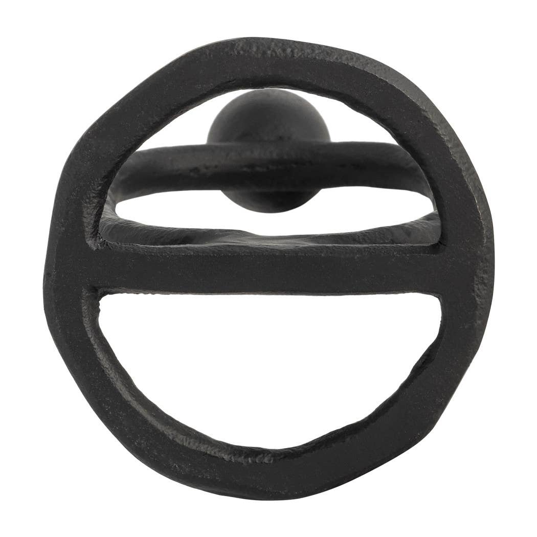 Metal Open Oval Base Taper Candle Holder - Black, 11 in.